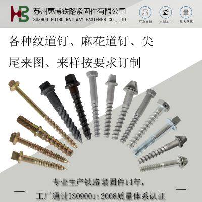 Railroad Fasteners Screw Spikes square rectangular hex and dome heads spikes Dog Spike Ss25 Ss8 DHS35 Sdu9
