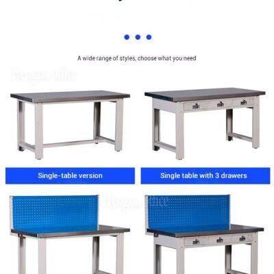 Banc de travail en acier industriel ergonomique avec pieds réglables, tiroirs profonds et surface anti-statique pour ateliers domestiques haut de gamme. photo-3