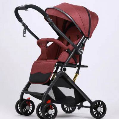 2025 Linen Easy Carry Foldable Baby Stroller Push Two Way Baby Pram Stainless Steel Frame 0-3 Years Old photo-2