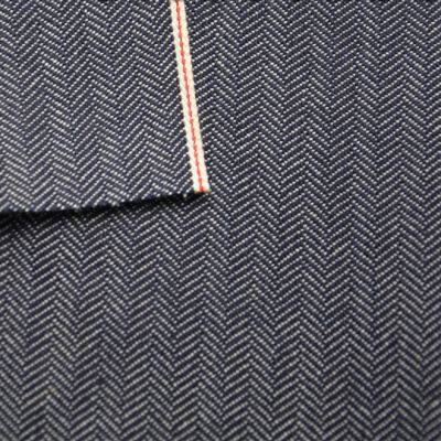 13oz Zig-zag 100 Cotton Selvedge Denim Wholesale Herringbone Salvedge Jeans Cloth Manufacturers W282328