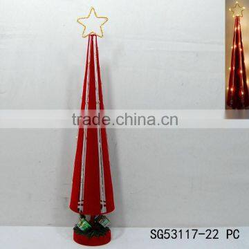 small led christmas tree light with flocked finished