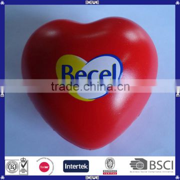 China supplier cheap red heart pu anti stress ball