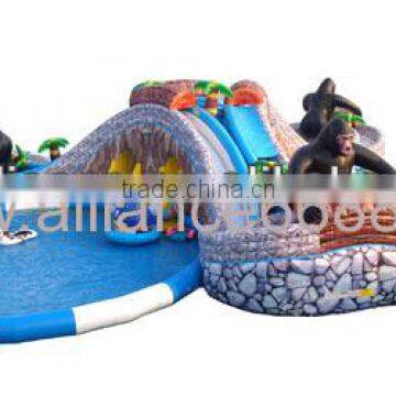 New water slide with swmming pool jungle water paradise same quality as Wolong