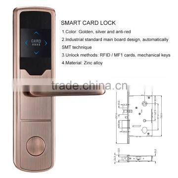 New golden electronic digital Hotel electronic Key residential lock