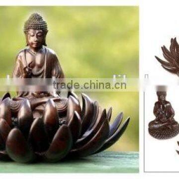 Buddha on Lotus Blessing Artisan Crafted Sculpture From Indonesia Statue photo-2