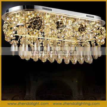 Hottest sale fashion suspended crystal led ceiling lamp & pendant chandelier for home deco made in GuZhen