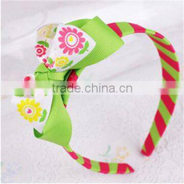 green girls hair bows, colors kis hair accessories,children hairband, toddler hair bow