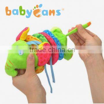 Babyfans Baby Cute Elephant Shaped Plush Music Voice Flexible Puppet Educational Bed Hanging Toys china factory wholesale