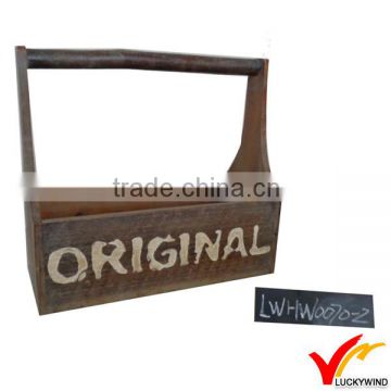 "ORIGINAL" Handmade Carrying Handle Wooden Basket FSC