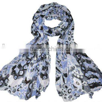 Flower Print Voile Scarf for Promotion