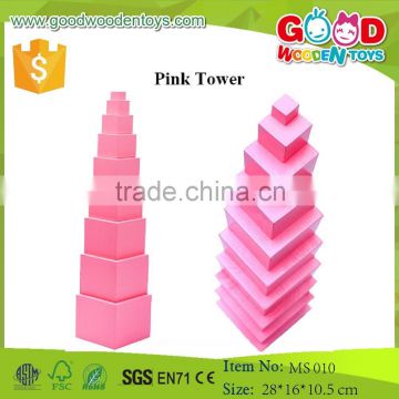 cheap good quality Wooden Montessori pink tower toy wooden montessori materials in china                        
                                                Quality Choice