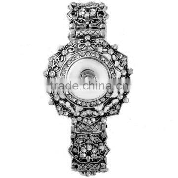 2016 newest vintage full crystal Bracelet woman 18mm Ginger Snap Button Bracelet pulseras Snap Bracelets