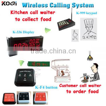 Kitchen Equipment Wireless Service Call System For Restaurant K-336+K-999+K-F4