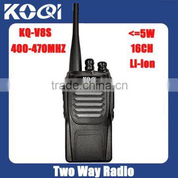 Long Range Walkie Talkie KQ-V8S with low price 2 way radio