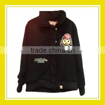 Popular Products Bros Baby Rinne Terry Cloth Sewing Women Long Sleeve 100% Cotton Black Jacket