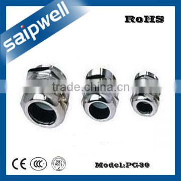 SAIPWELL PG36 IP68 Electrical Waterproof Brass Plating Nickel Metal Cable Gland