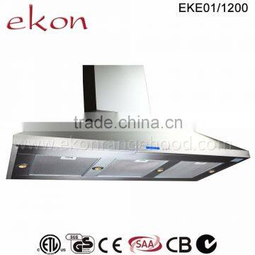 CE CB SAA Approved 2000m3/hr Airflow Suction Twin Motors Wall Mount Stainless Steel 120cm Cooker Hood