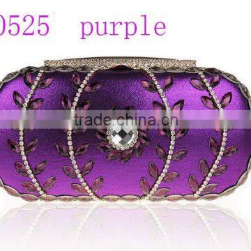 0525 purple fashion ladies bag, 2015 beautiful evening clutch crystal bag