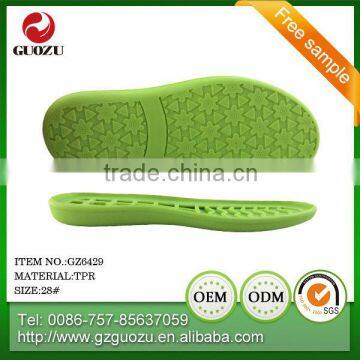 green color fashion durable girls shoe sole