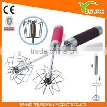 Rotary Turbo Whisk Turbo Miracle Egg Beater Stainless Steel Turbo Hand Whisk