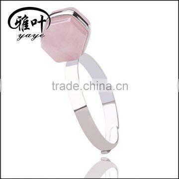 Whole Sale Gemstones Transverse Points Ring Hexagon Prism Shape Ring Ceremeny Gifts photo-4