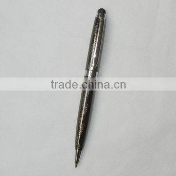 gun color high quality 2 in 1 metal touch screeen ballpoint pen with customized logo