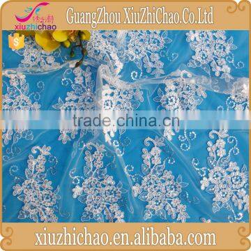 ZP0004-M guangzhou wedding apparel bridal lace fabric sequins