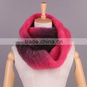 New arrival quality natural mink fur knitting long scarf real fur pashmina shawl