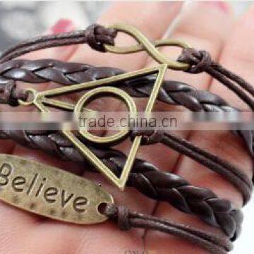 >>New Arrival SW16498 Promotion Infinity Leather Charm Bracelet/ photo-3