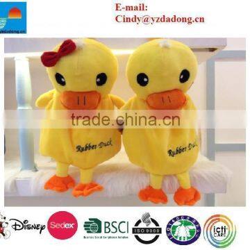 plush animal backpack/ Yellow duck backpack for kids