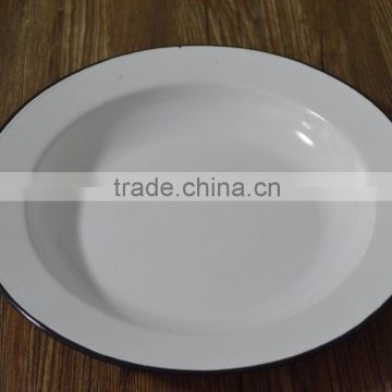 2060 Enamel metal round dish dinner plate