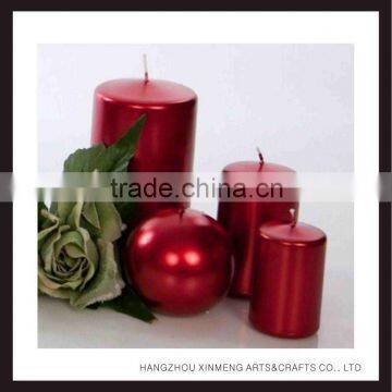 Elegant Matallic Pillar Candle