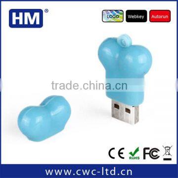 Promotion bone USB of blue/red color choice 2GB4GB8GB16GB custom solution package/LOGO