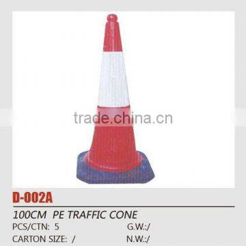 100cm/40" orange PE traffic cone/heavy weight plastic road cone