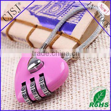 CH-28A Direct manufacturer wholesale love heart shaped luggage lock