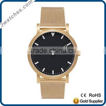 custom designed luxury mesh strap wrist watch stainless steel watch quartz watch waterproof steel mesh strap watch