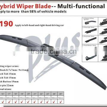 T190 Car Accessories J-HOOK Arm Germany Patent Windshield Wiper Blades