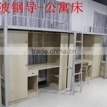 Ningbo CE Double Decker Metal Bed With Desk and Storage photo-3