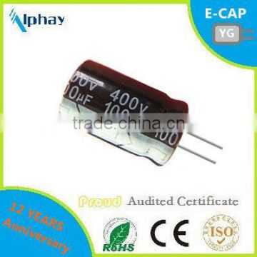 100uF 400v 22*30 20% aluminum electrolytic capacitor for ECB