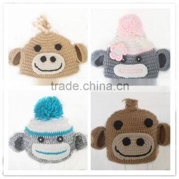 crochet monkey baby animal beanie hats