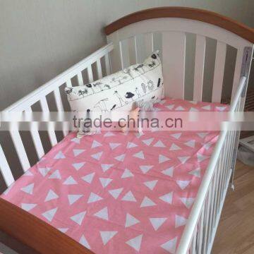 Pink Triangle Pattern100% Cotton Soft Touch Baby Bed Sheet