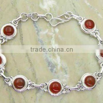 925 Sterling Silver Garnet Bracelet