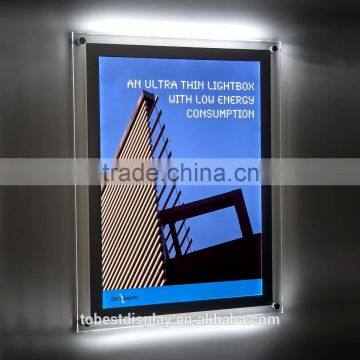 beautiful clear cusotm LED acrylic poster frame,acrylic light box shenzhen factory