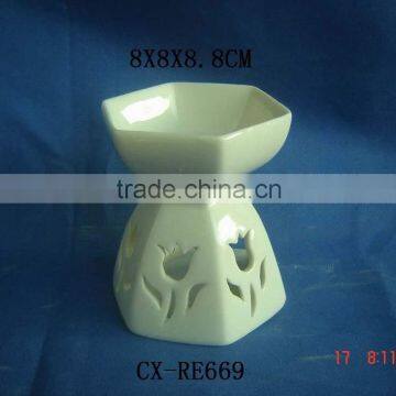 ornate porcelain essential oil burner in flower shape