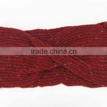 In Stock! 100% Acrylic Knitted Burgundy Neck Warmer With Colored Decorations photo-4