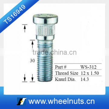 43.7mm length wheel knurl 10.9 grade wheel stud