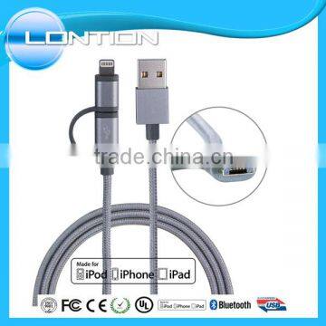 Factory Direct Sale High Quality Mfi 2 in 1 Cable Certified From Lontion photo-3