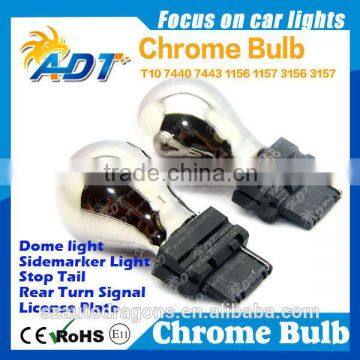 News! high quality 3156(P27W) 3157 S25 chrome bulb amber color chromed silver bulb used auto parts