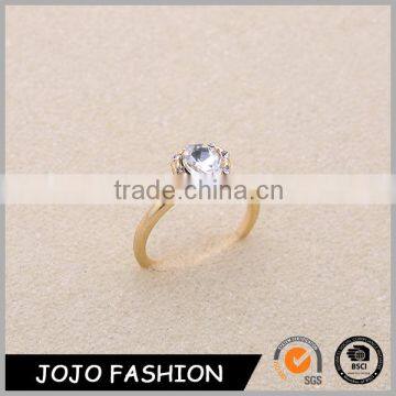 Wholesale gold rhinestone glass jewelry heart design crystal rings for engagement