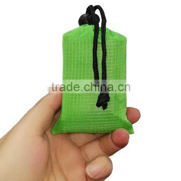 Portable Mini Hiking Picnic Beach Pocket Blanket With Drastring Pouch